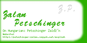 zalan petschinger business card